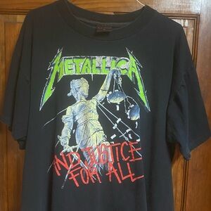 🔥RARE🔥80s Vintage Band Metallica Hammer of Justice Crushes You all t-shirt 90s